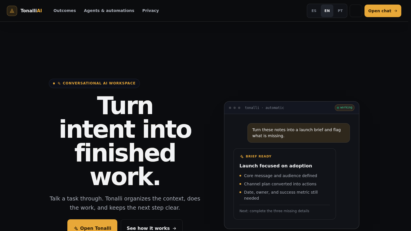 Tonalli — 04 · Workspace IA